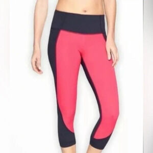 Athleta COLORBLOCK SALUTATION‎ CAPRI xs Color: Summer Azalea/ Navy